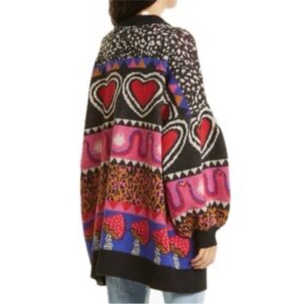 Farm Rio Graphic Elements Cardigan hearts/ mushrooms
